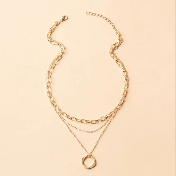 Anthropologie Jewelry - 14K gold filled "Anya" Circle Necklace